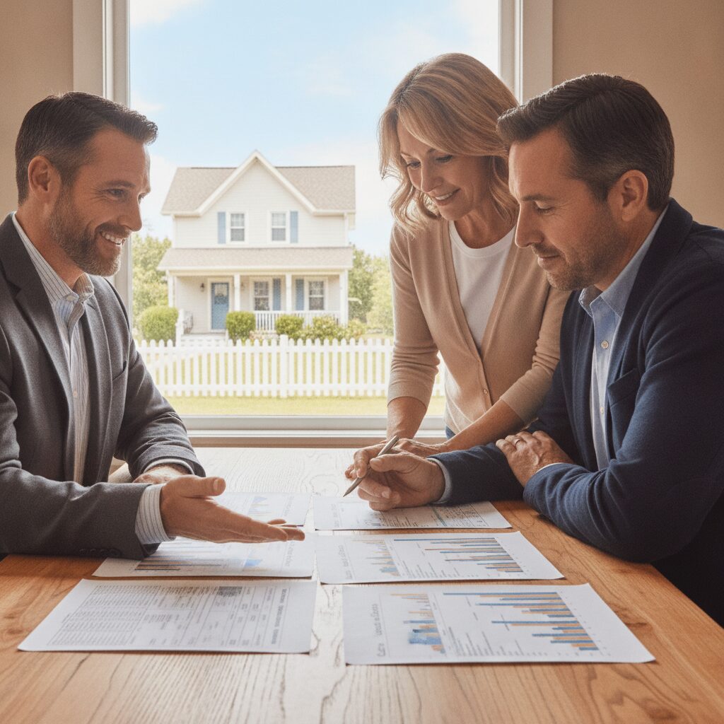 An independent insurance agent comparing carrier quotes side by side for a homeowner — captive vs independent agent from InsureToday24, insuretoday24.com