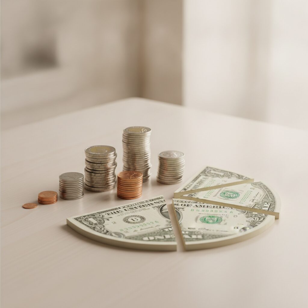 A single dollar sliced into portions showing where an insurance premium goes — how insurance premiums are built, from InsureToday24, insuretoday24.com